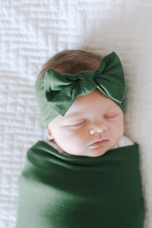 Alder Knit Headband Bow | Copper Pearl