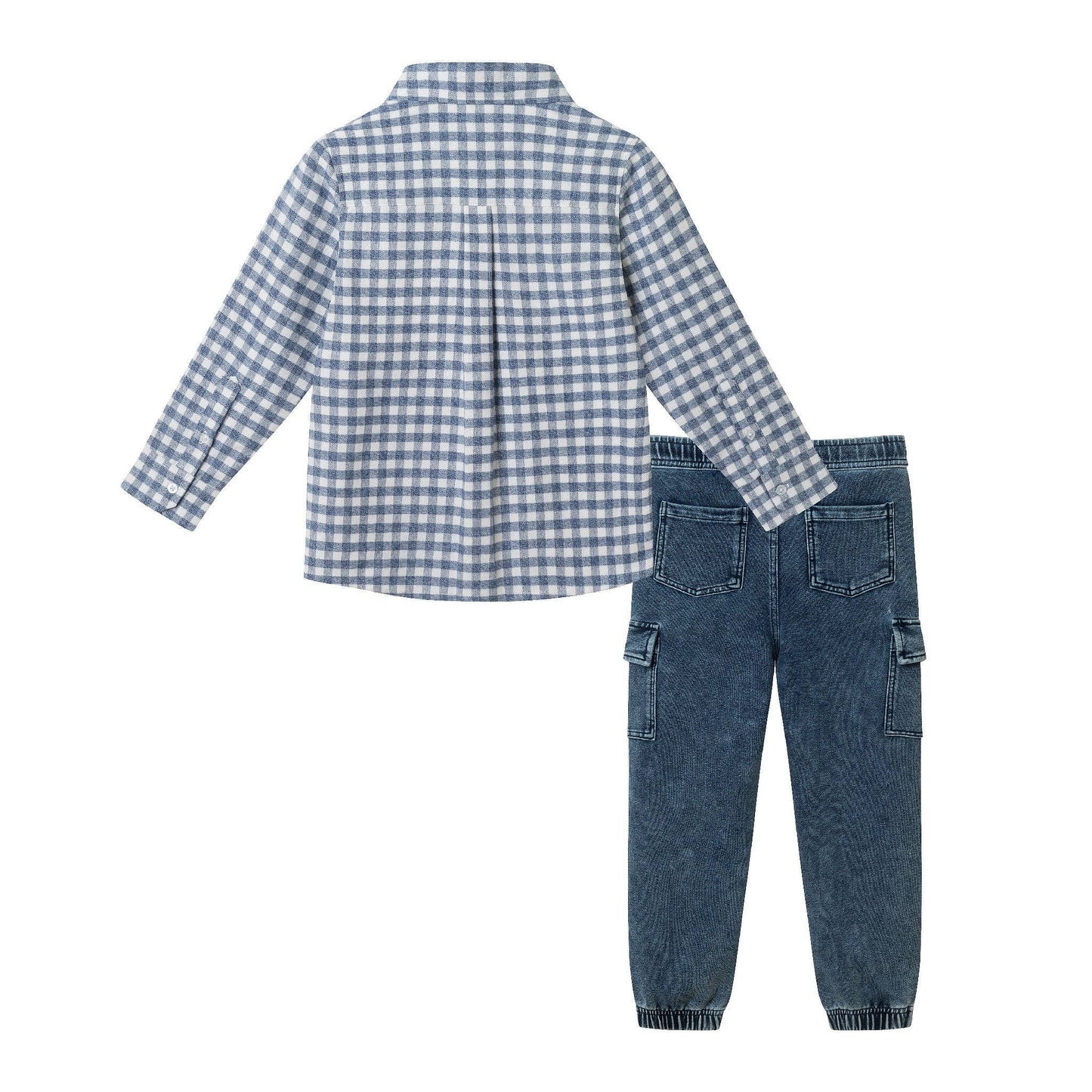 Kids Buttondown Denim Jogger Set | Andy & Evan