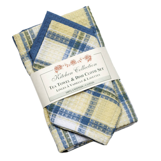 2 Tea Towel and Dish Cloth Set - St. Jean | Accent Linen