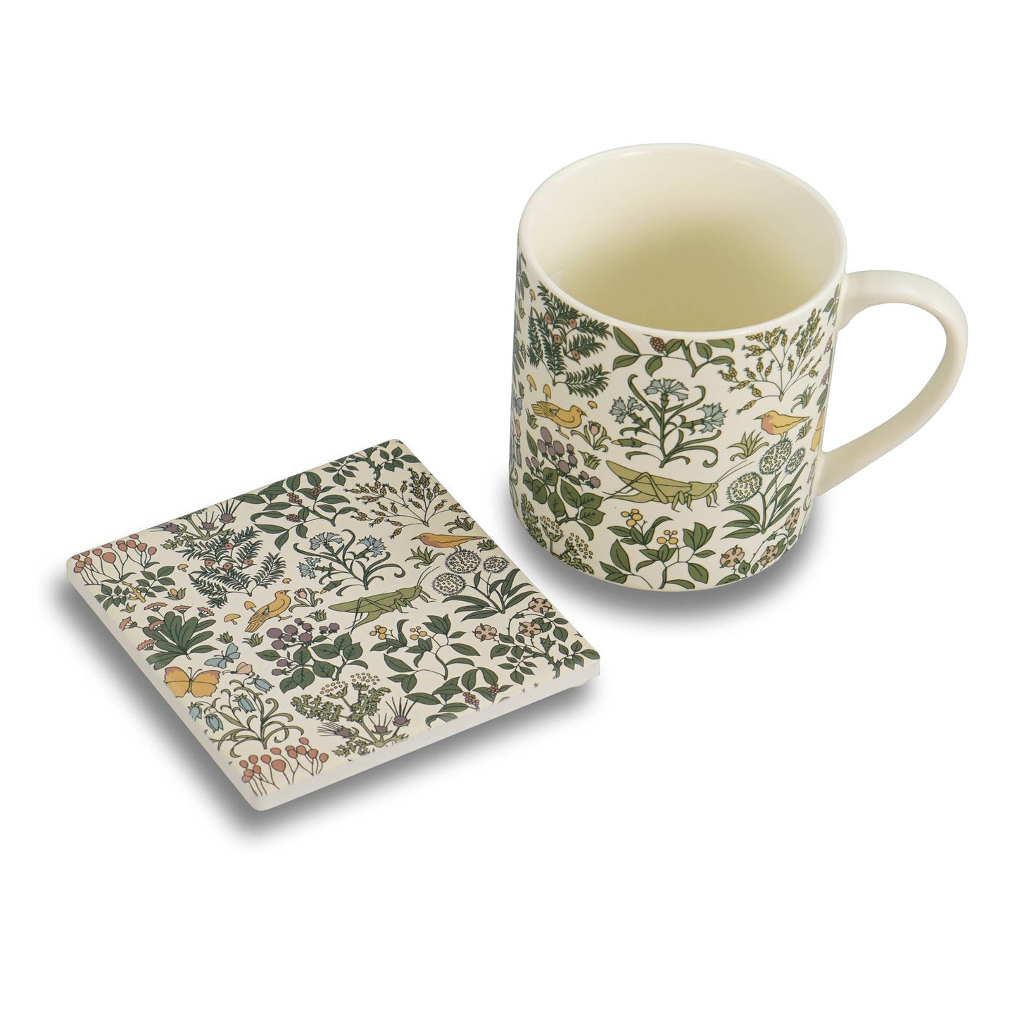 Individual Ceramic Coaster Voysey Apothecary Botanical Garden | Half Moon Bay By Design