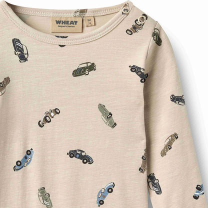 Freddie Cars Bodysuit | Wheat