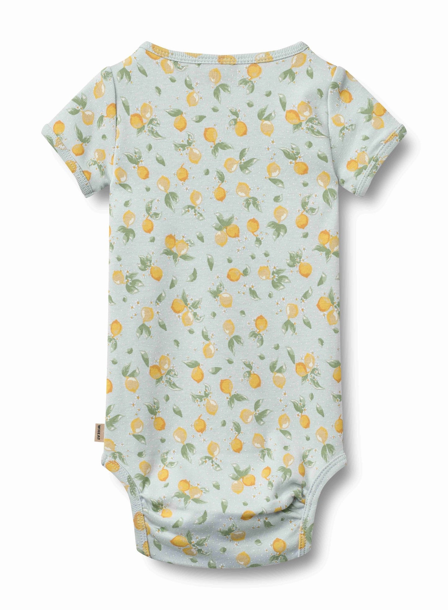 Linette Short Sleeve Bodysuit - Summer Blue Citrus | Wheat