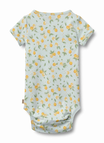 Linette Short Sleeve Bodysuit - Summer Blue Citrus | Wheat