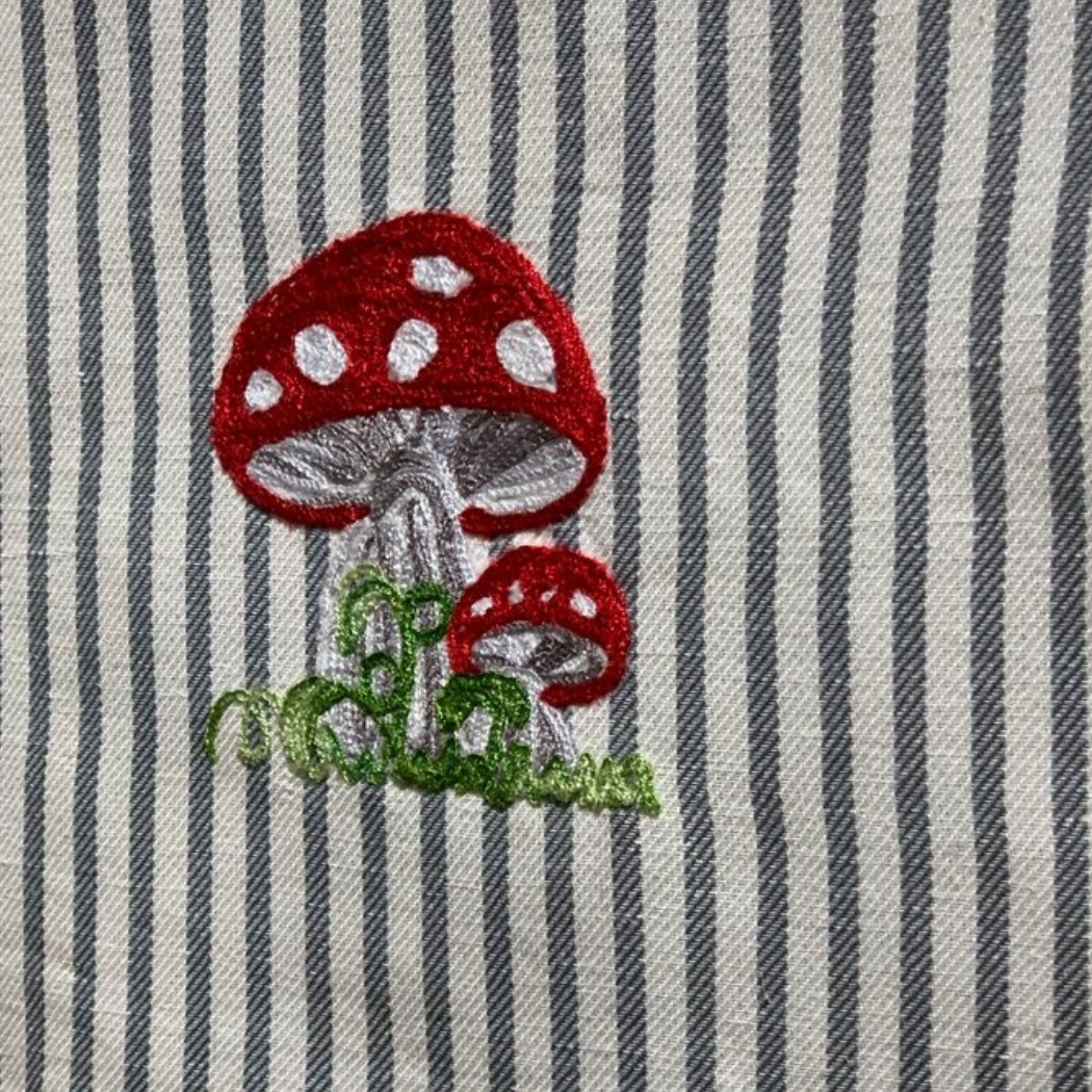 Mushroom Embroidered Table Runner | Busatti Italy