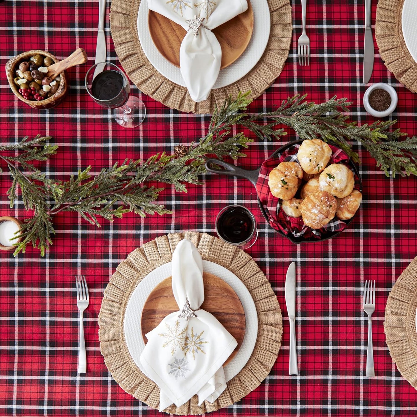 Glad Tidings Plaid Tablecloth | DII