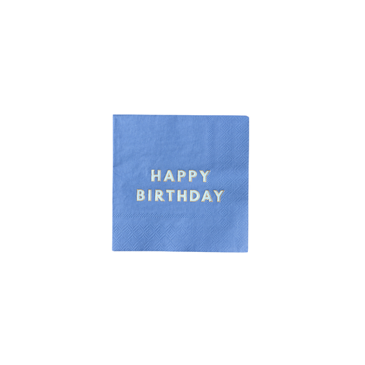 Palisades Blue Signature Happy Birthday Cocktail Napkins | Bonjour Fête