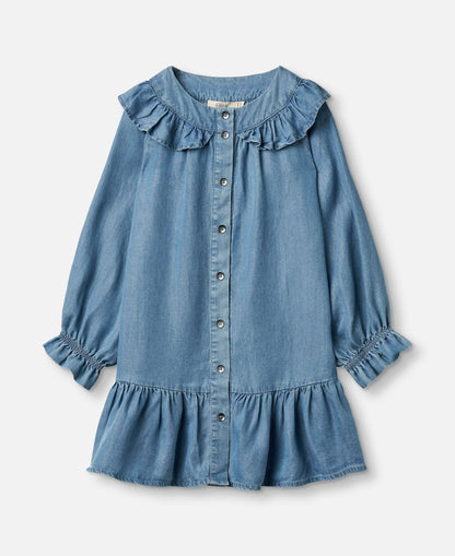 Harlum Collar Dress - Denim Blue | Fliink Denmark