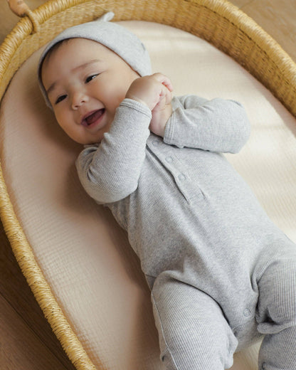 Ribbed Baby Jumpsuit - Dusty Blue | Quincy Mae