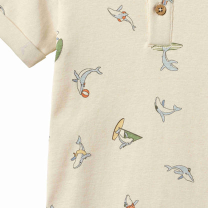 Whale Friends Alfred Jumpsuit | Wheat