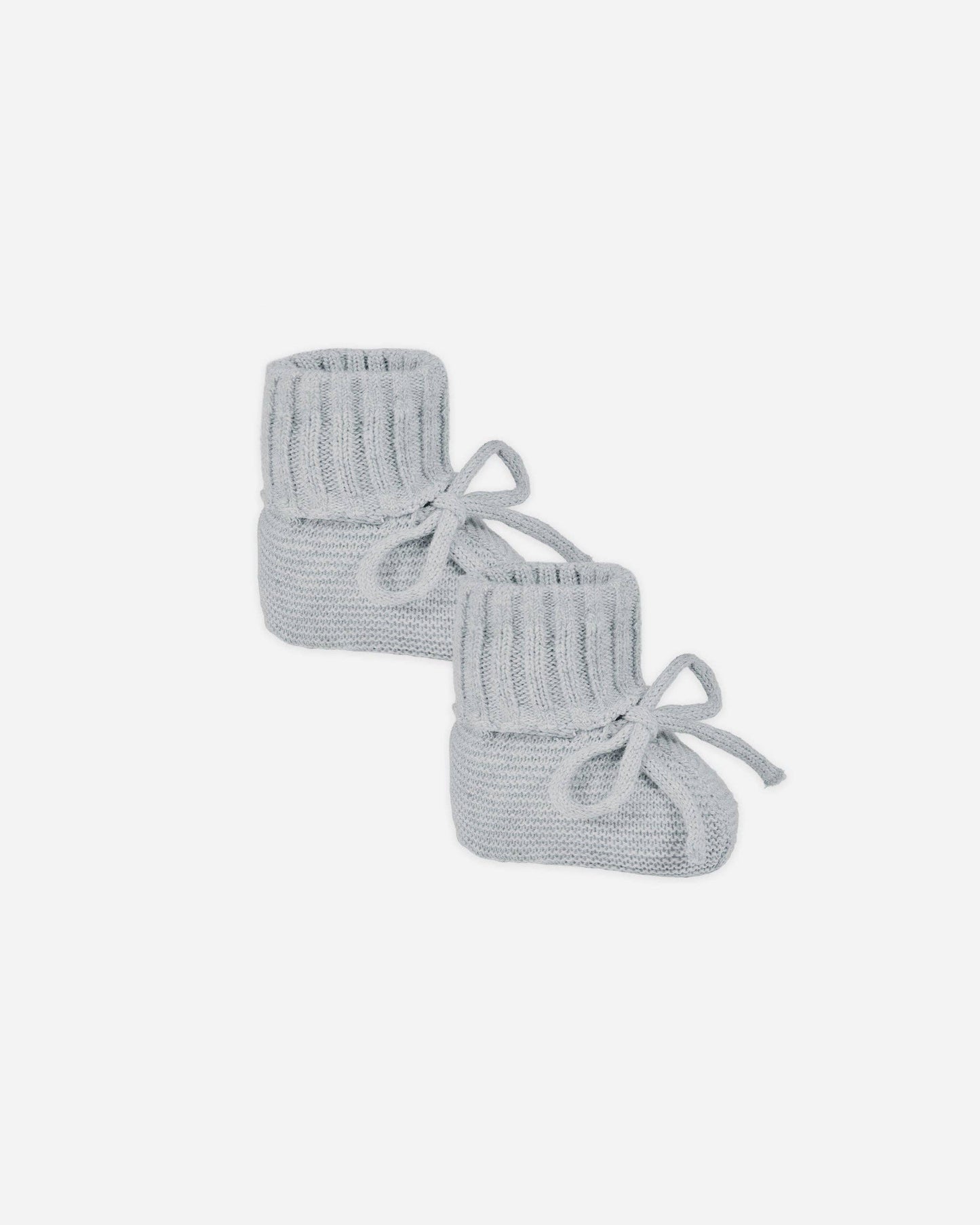 Knit Booties - Heathered Dusty Blue | Quincy Mae