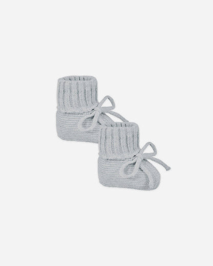 Knit Booties - Heathered Dusty Blue | Quincy Mae