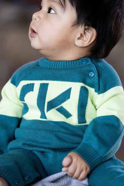 Green Ski Sweater Romper | Monica + Andy