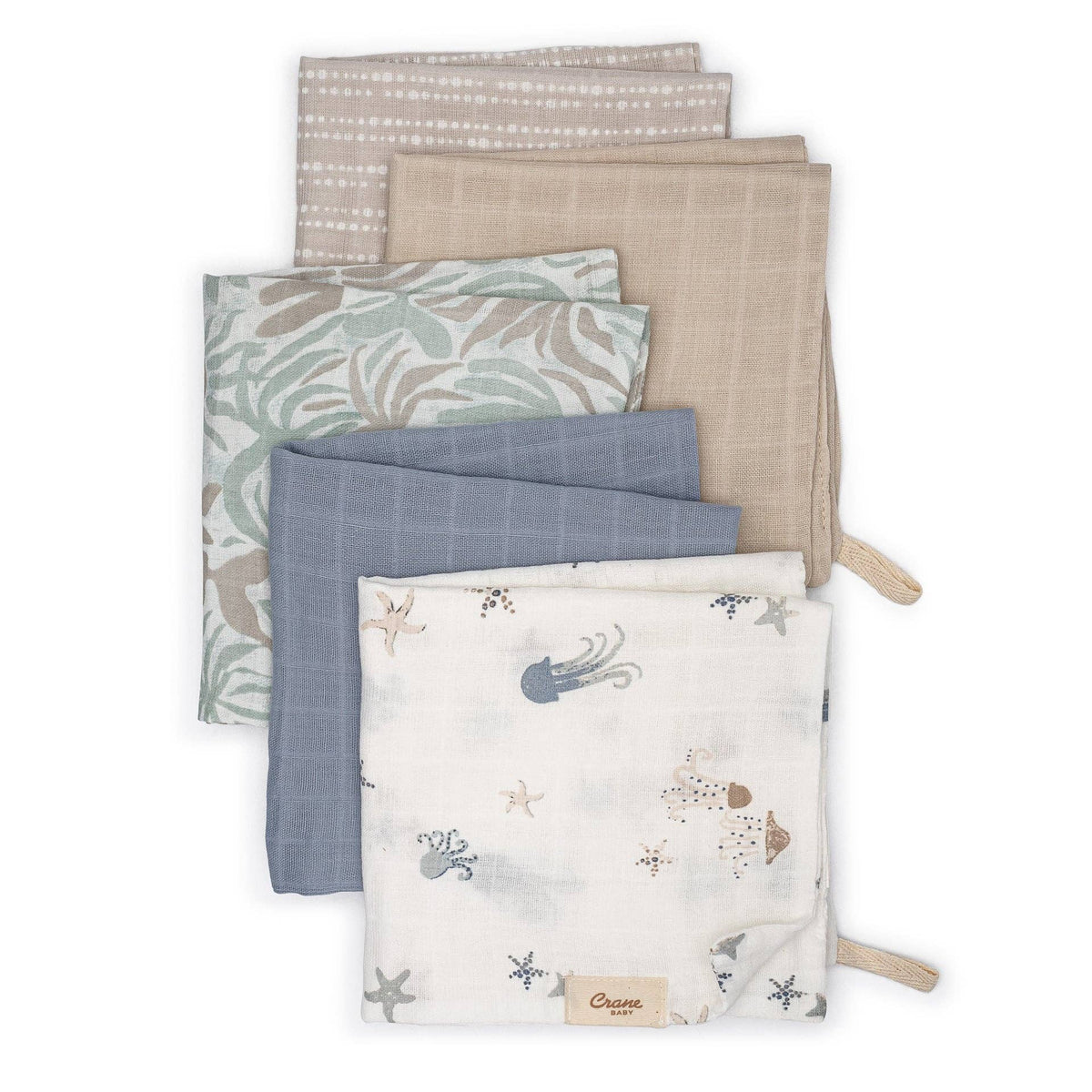 Cove 5-pc. Wash Cloth Set | Crane Baby
