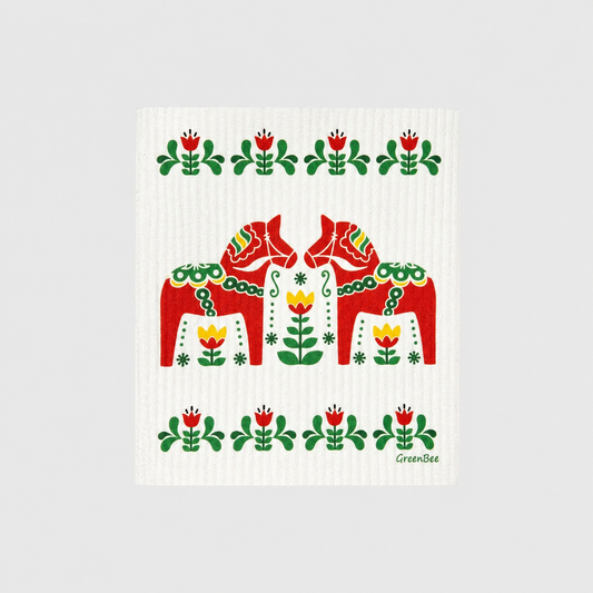 Dala Horse Swedish Dishcloth | Green Bee Towels