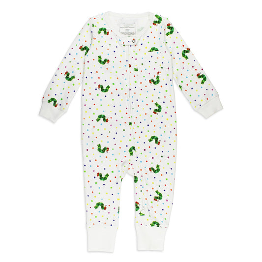 Caterpillar Organic 2-Way Zipper Romper | L'ovedbaby