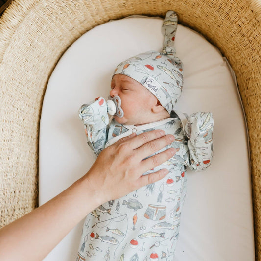 Trout Newborn Knotted Gown | Copper Pearl