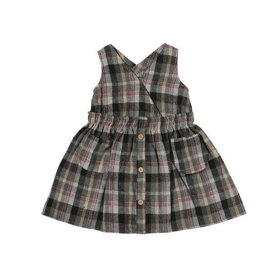 Matilda Dress in Charcoal Plaid | Vignette