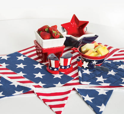 Patriotic Stars & Stripes Cloth Napkin Set/4 | C&F Home