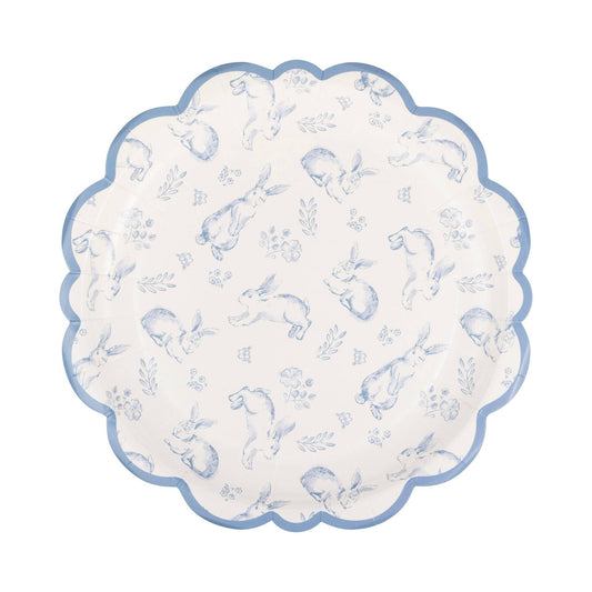 8" Bunny Toile Paper Plates | My Mind's Eye