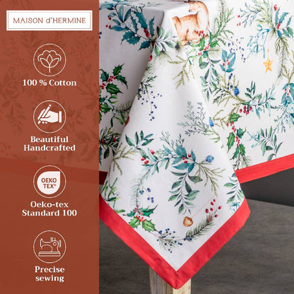 Holly Time Cotton Tablecloth (Various Sizes) | Maison d'Hermine