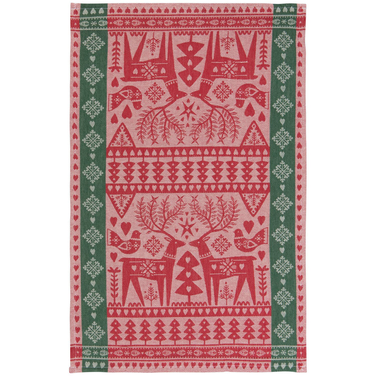 Folk Forest Christmas Jacquard Towel | Now Designs