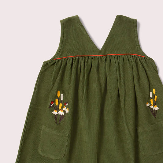 Chive Corduroy Swing Dress | Little Green Radicals