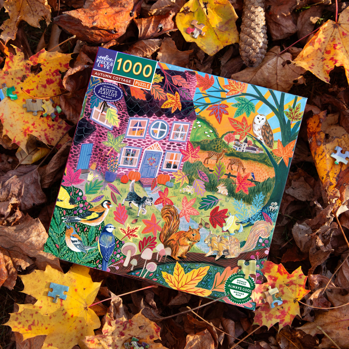 Autumn Cottage Puzzle (1000pc) | Eeboo