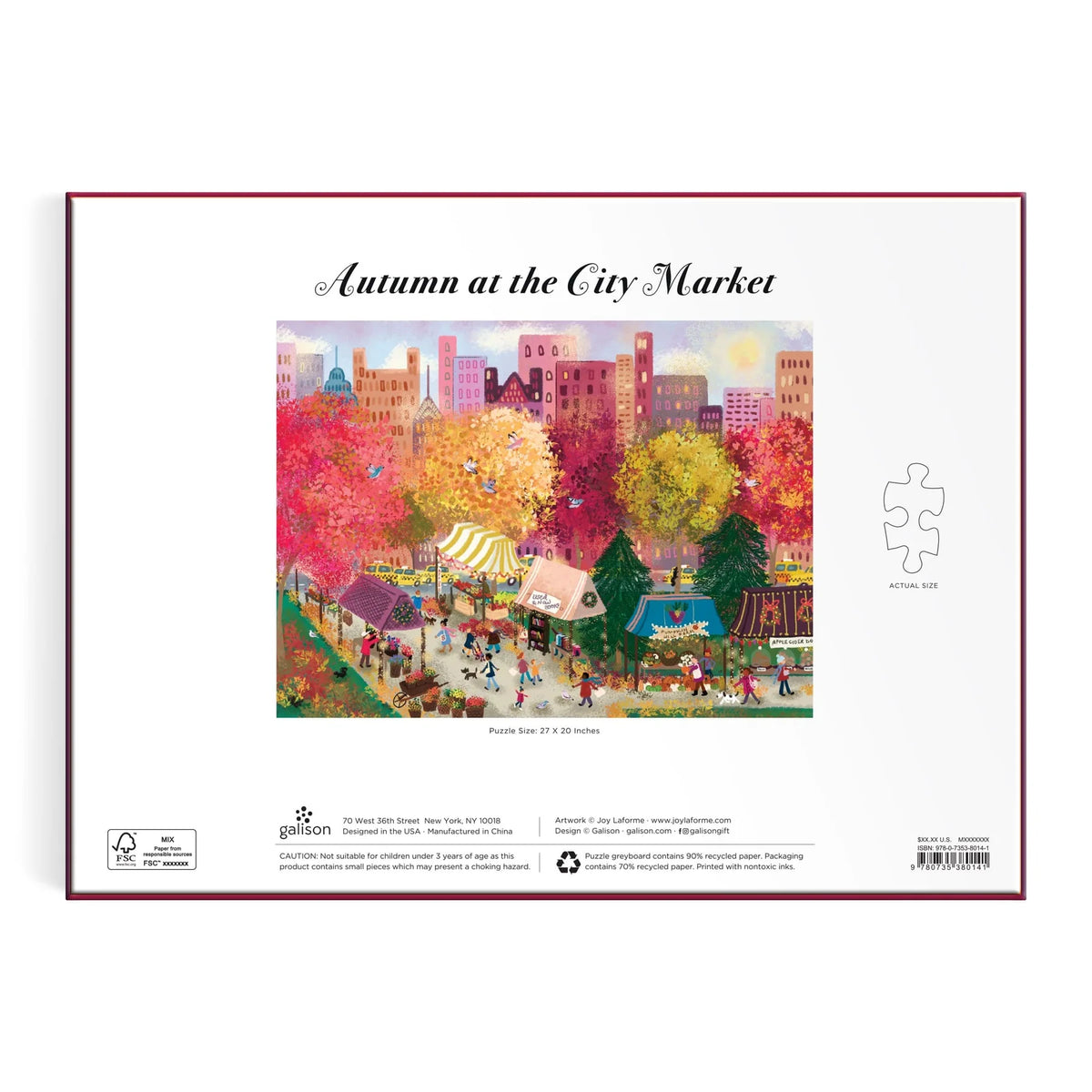 Joy Laforme Autumn at the City Market Puzzle (1000 Piece) | Galison