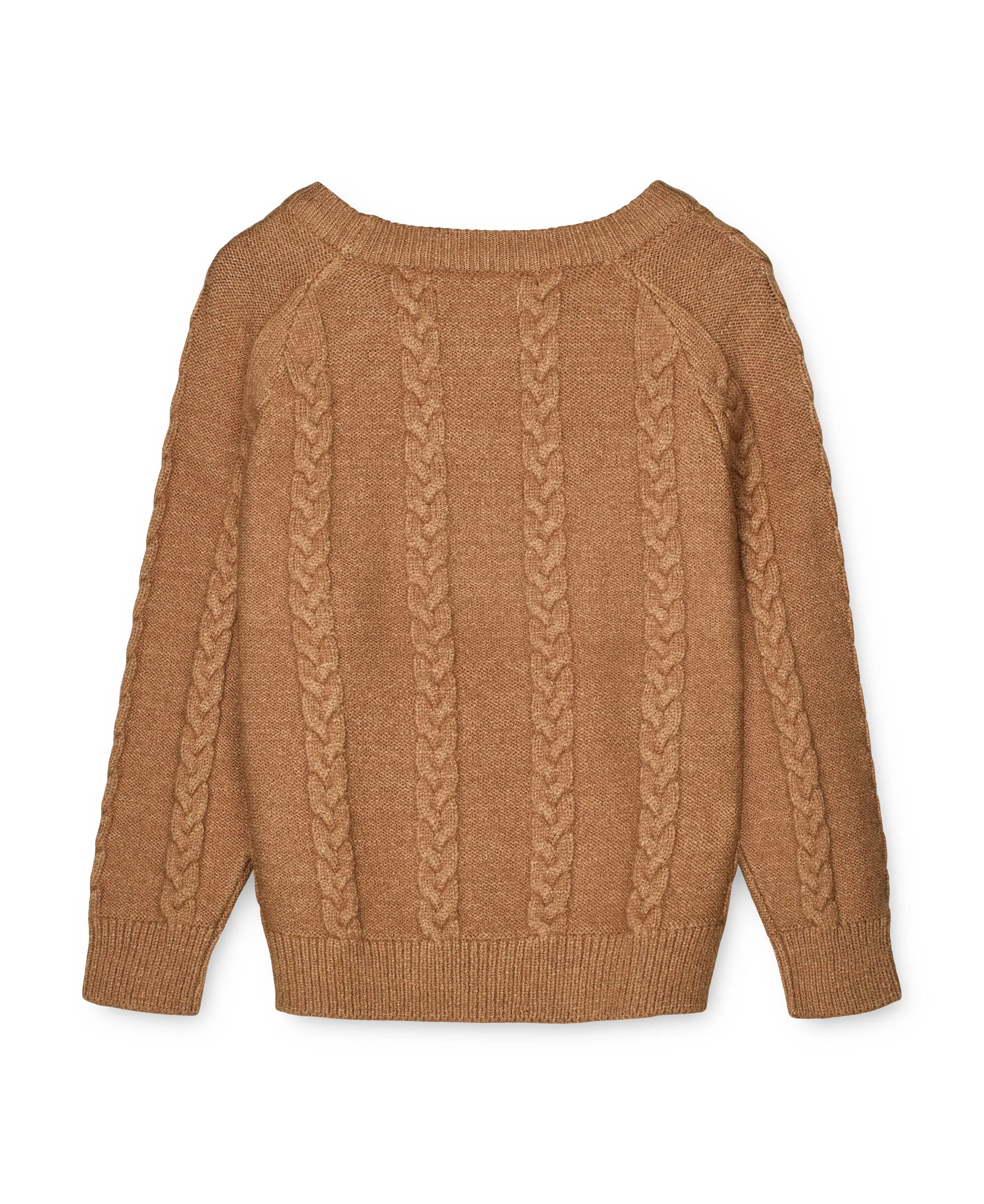 Benna Cable Knit Pullover - Tigers Eye | Fliink