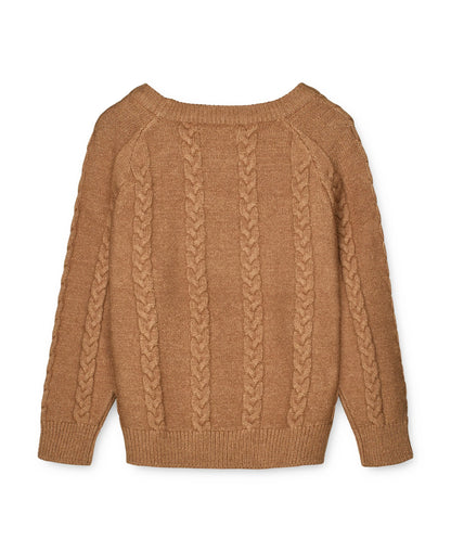 Benna Cable Knit Pullover - Tigers Eye | Fliink