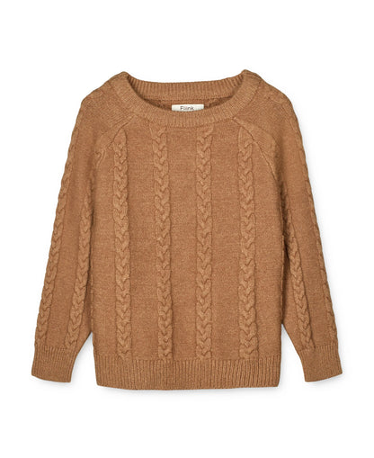 Benna Cable Knit Pullover - Tigers Eye | Fliink