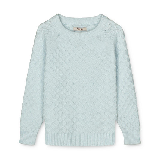 Benna Square Knit Pullover (Ballad Blue) | Fliink