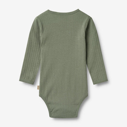 Berti Long Sleeve Bodysuit - Dusty Green | Wheat
