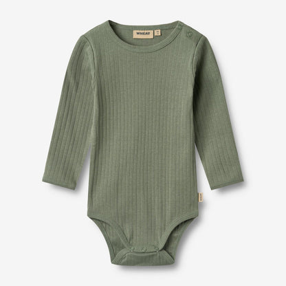 Berti Long Sleeve Bodysuit - Dusty Green | Wheat