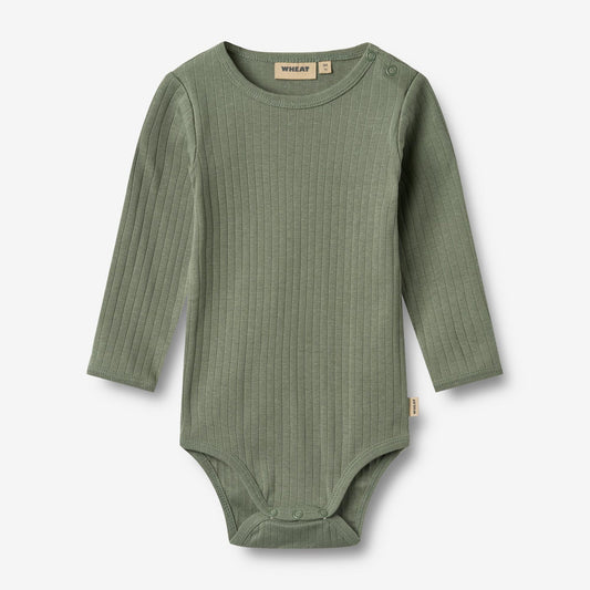 Berti Long Sleeve Bodysuit - Dusty Green | Wheat