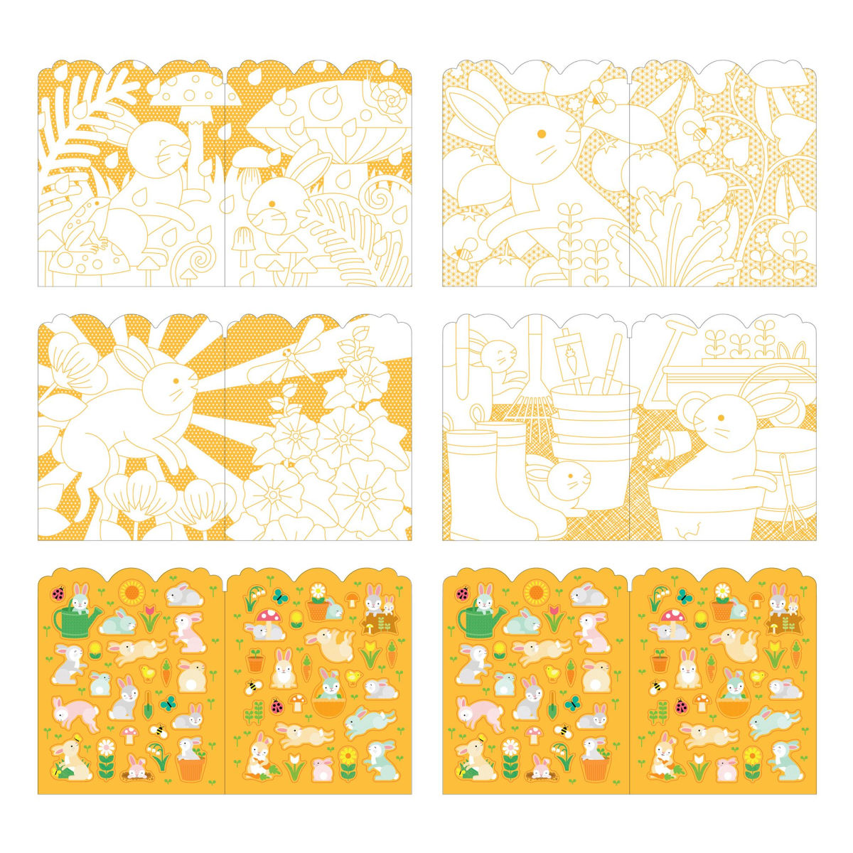 Bunnies Coloring and Sticker Book | Petit Collage