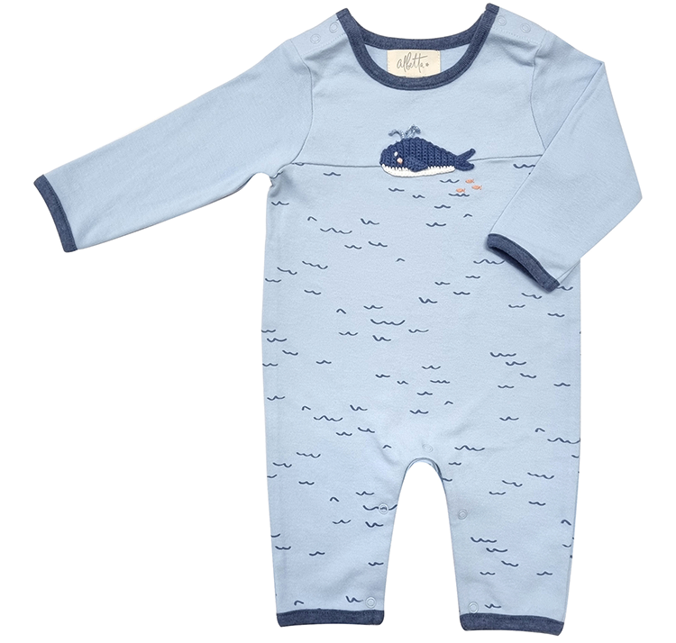 Wilbert Whale Applique Romper | Albetta