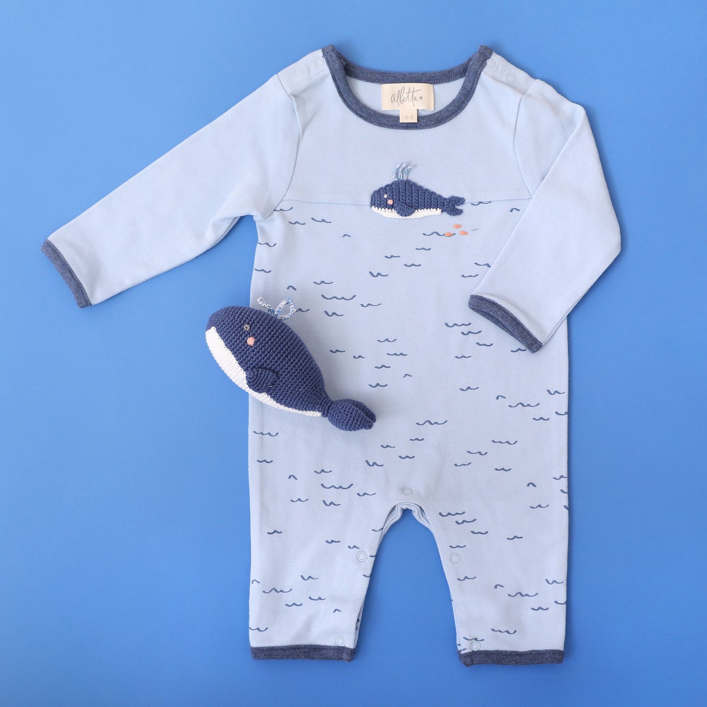 Wilbert Whale Applique Romper | Albetta