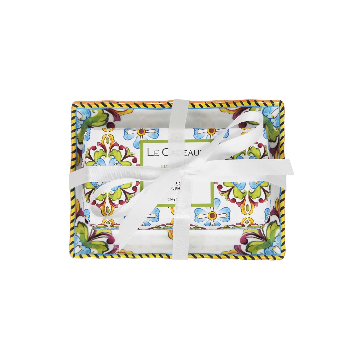 Fresh Fig & Olive Bar Soap and Dish Set | Le Cadeaux