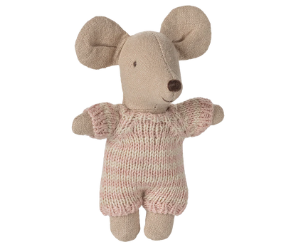 Baby Mouse in Carry Cot (Rose & Blue) | Maileg