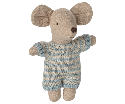 Baby Mouse in Carry Cot (Rose & Blue) | Maileg