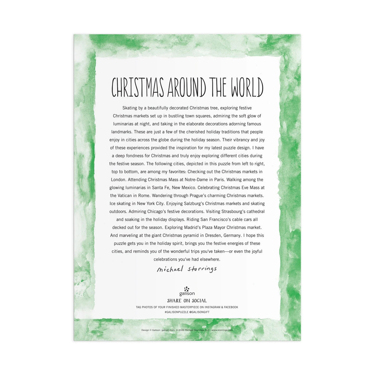 Michael Storrings Christmas Around The World Puzzle (1500 Piece) | Galison
