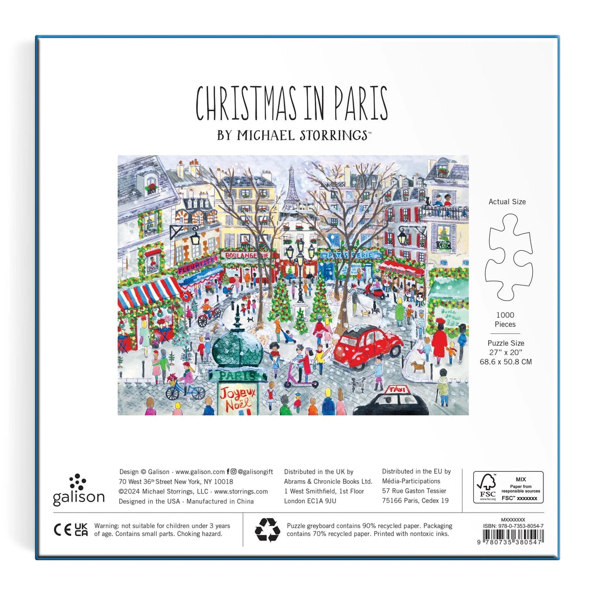 Michael Storrings Christmas in Paris Foil Puzzle (1000 Piece) | Galison