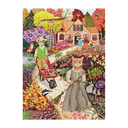 Cottage Cats Foil Puzzle (1000 Piece) | Galison