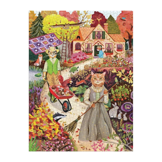 Cottage Cats Foil Puzzle (1000 Piece) | Galison