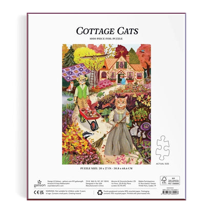 Cottage Cats Foil Puzzle (1000 Piece) | Galison