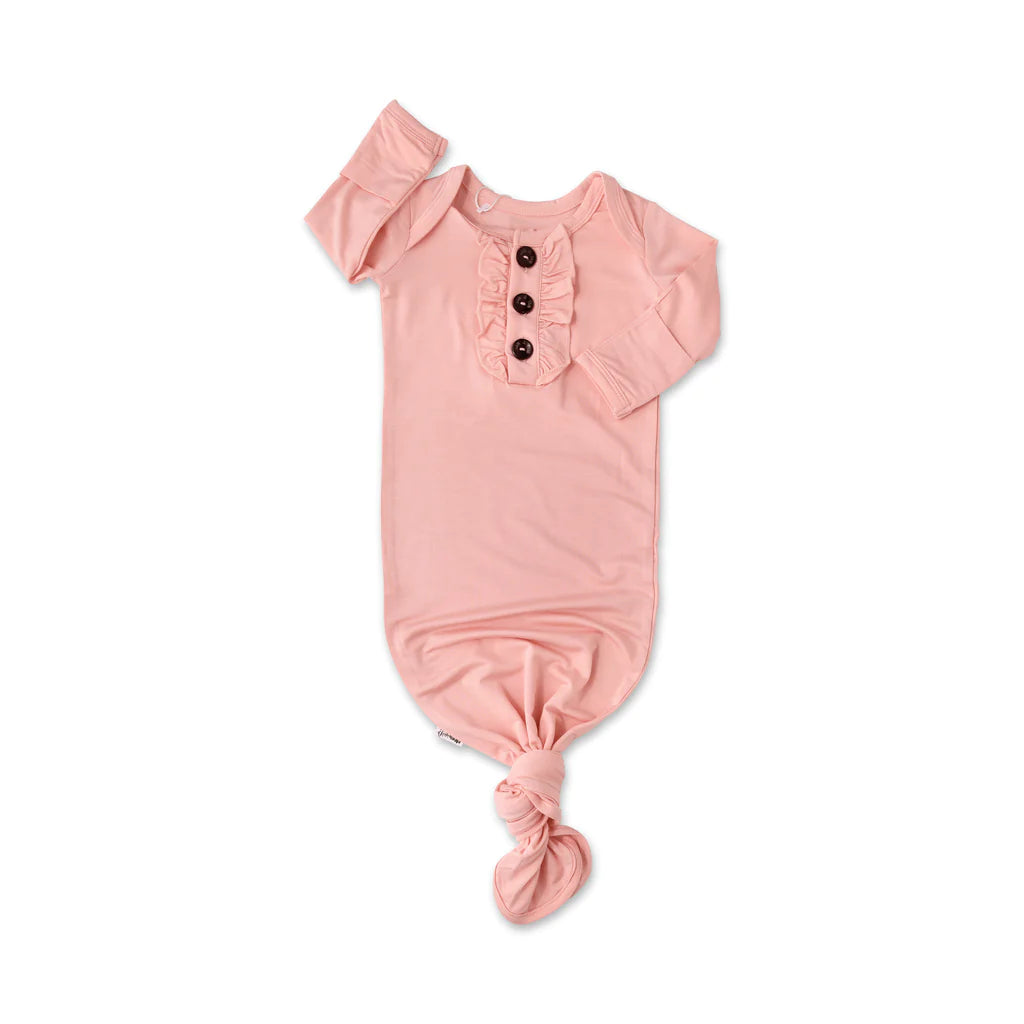 Bamboo Newborn Ruffle Gown (Various Prints) | Gigi & Max