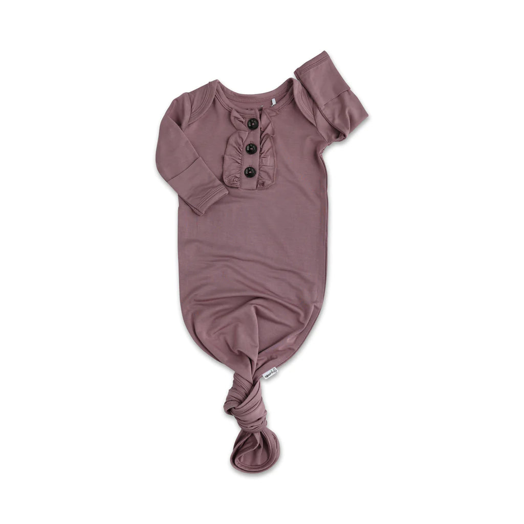 Bamboo Newborn Ruffle Gown (Various Prints) | Gigi & Max