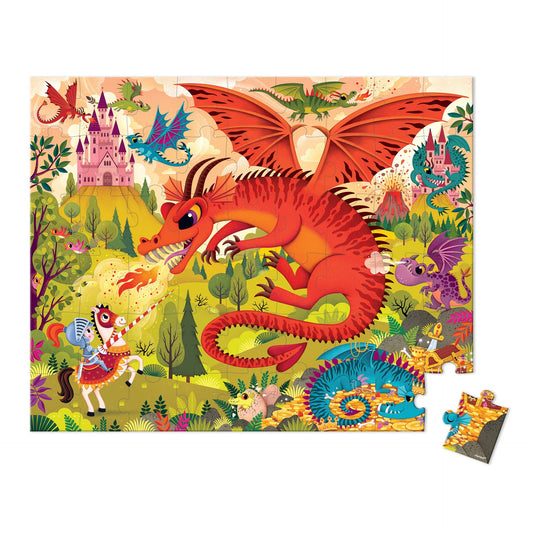 Kingdom of Dragons Suitcase Puzzle - 54 Pieces | Janod