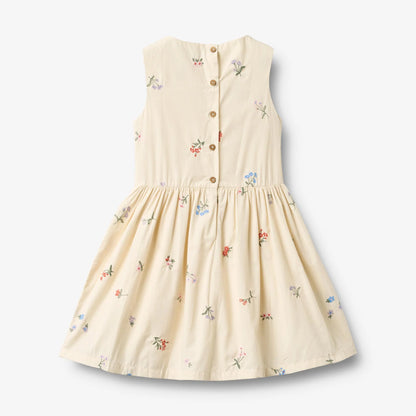 Ivory Embroidered Flowers Thelma Dress | Wheat